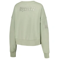 Women's Pro Standard  Light Green Los Angeles Chargers Neutral Pullover Sweatshirt