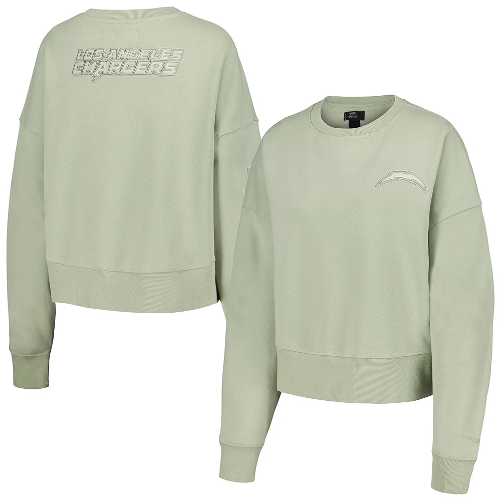 Women's Pro Standard  Light Green Los Angeles Chargers Neutral Pullover Sweatshirt