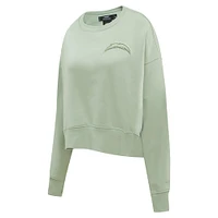 Women's Pro Standard  Light Green Los Angeles Chargers Neutral Pullover Sweatshirt