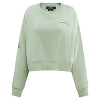 Women's Pro Standard  Light Green Los Angeles Chargers Neutral Pullover Sweatshirt