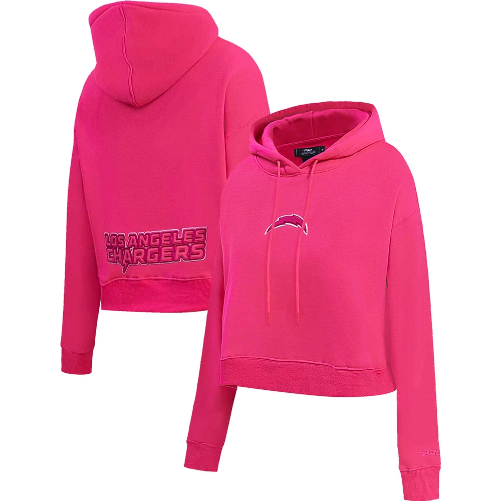 Sweat à capuche court Pro Standard Los Angeles Chargers pour femmes, triple rose