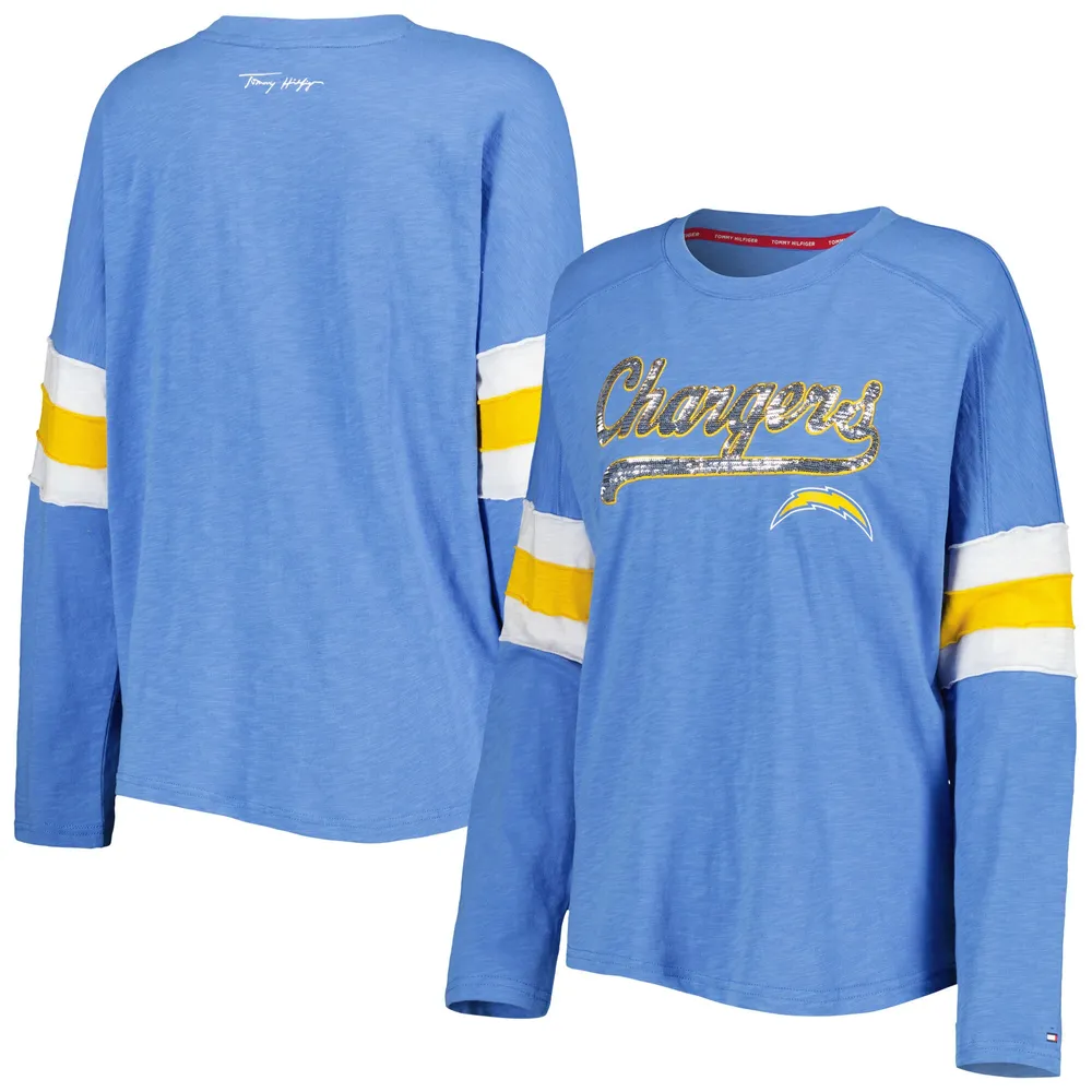 Lids Los Angeles Chargers Tommy Hilfiger Women's Justine Long Sleeve Tunic T-Shirt - Powder Green Tree Mall