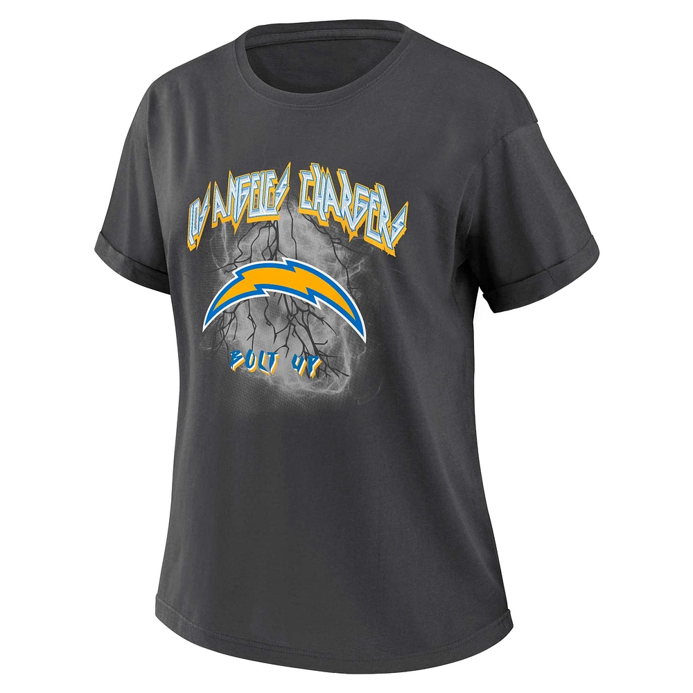 T-shirt boyfriend anthracite pour femme WEAR by Erin Andrews des Los Angeles Chargers