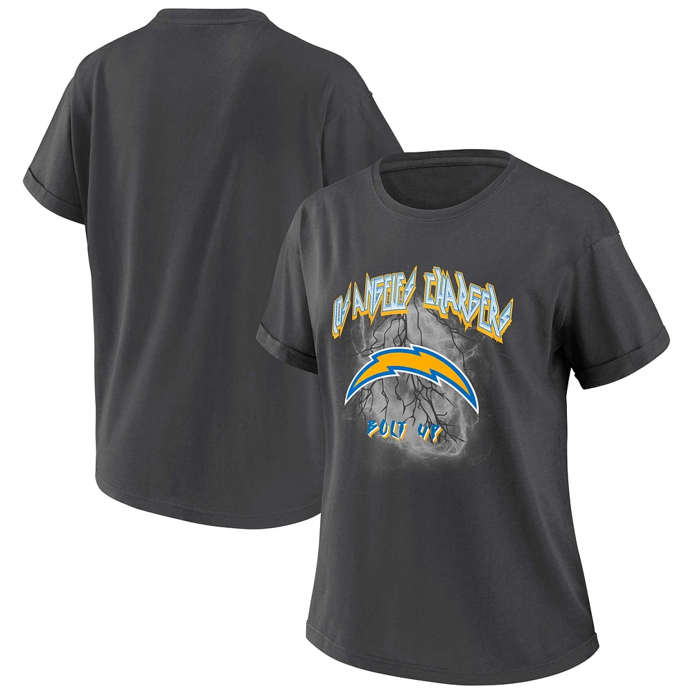 T-shirt boyfriend anthracite pour femme WEAR by Erin Andrews des Los Angeles Chargers