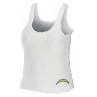 Women's WEAR by Erin Andrews Cream Los Angeles Chargers Cozy Scoop Neck Tank Top & Pants Sleep Set