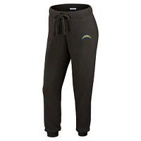 Ensemble de détente pour femme WEAR by Erin Andrews en tricot tri-blend à manches longues et pantalon couleur crème Los Angeles Chargers grande taille