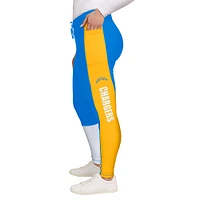 Women's WEAR by Erin Andrews Powder Blue/Gold Los Angeles Chargers Color-Block Leggings