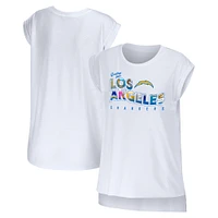 WEAR by Erin Andrews - T-shirt Los Angeles Chargers Greetings From Muscle blanc pour femmes