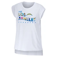 WEAR by Erin Andrews - T-shirt Los Angeles Chargers Greetings From Muscle blanc pour femmes