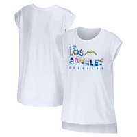 WEAR by Erin Andrews - T-shirt Los Angeles Chargers Greetings From Muscle blanc pour femmes