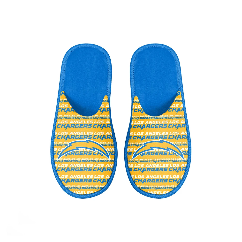 Youth FOCO Los Angeles Chargers Scuff Wordmark Slide Slippers