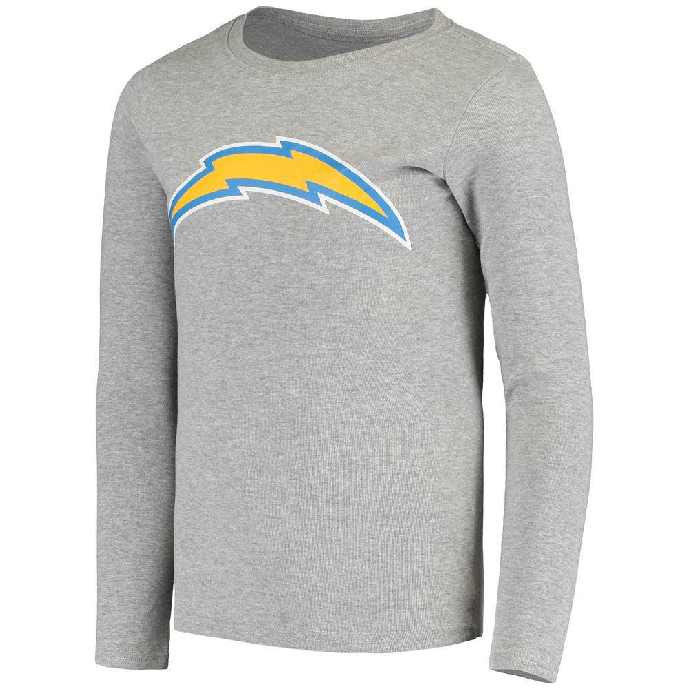 Youth Gray Los Angeles Chargers Long Sleeve T-Shirt & Pants Sleep Set