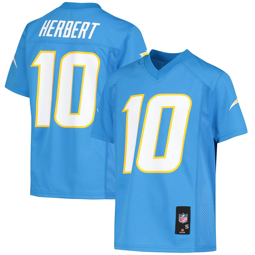 Maillot de joueur réplique bleu poudre Justin Herbert des Los Angeles Chargers pour jeunes