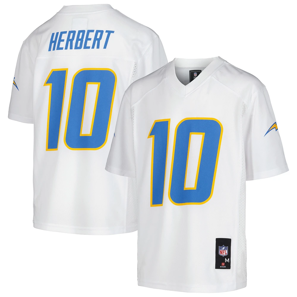 Maillot de joueur réplique Justin Herbert blanc des Chargers Los Angeles pour jeunes