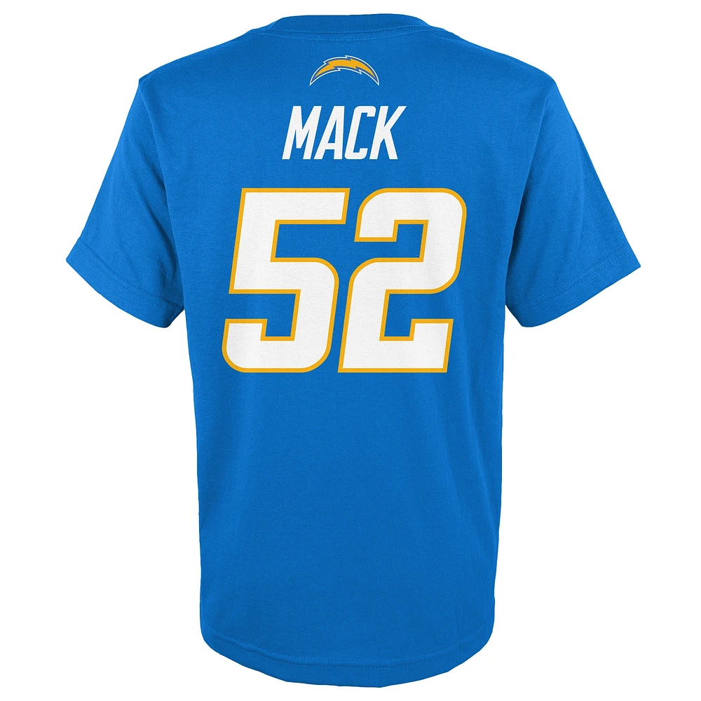 Youth Khalil Mack Powder Blue Los Angeles Chargers Mainliner Player Name & Number T-Shirt