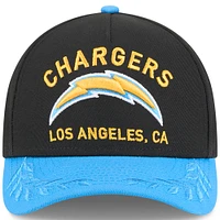 Youth New Era Black/Powder Blue Los Angeles Chargers 2025 NFL Draft 9FORTY A-Frame M-Crown Adjustable Hat