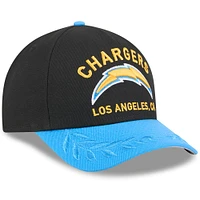 Youth New Era Black/Powder Blue Los Angeles Chargers 2025 NFL Draft 9FORTY A-Frame M-Crown Adjustable Hat