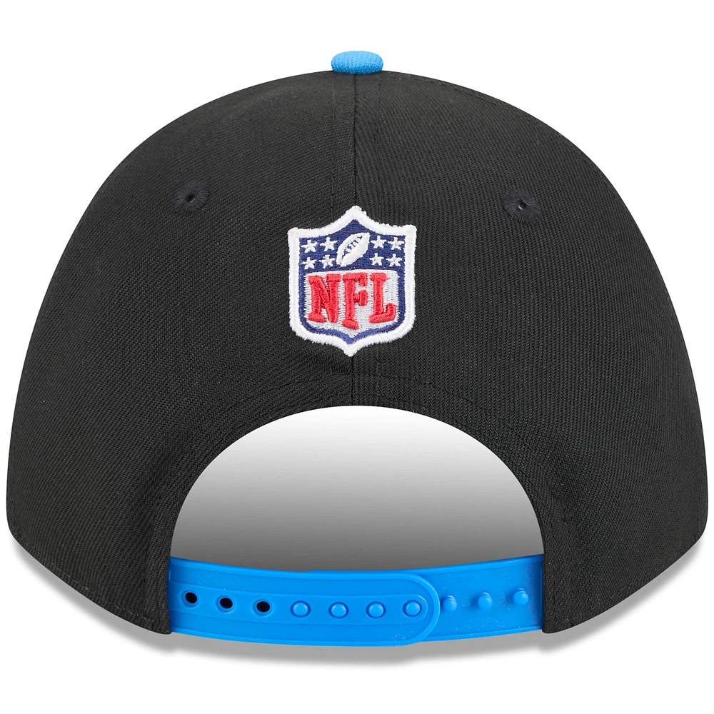 Youth New Era Black/Powder Blue Los Angeles Chargers 2025 NFL Draft 9FORTY A-Frame M-Crown Adjustable Hat