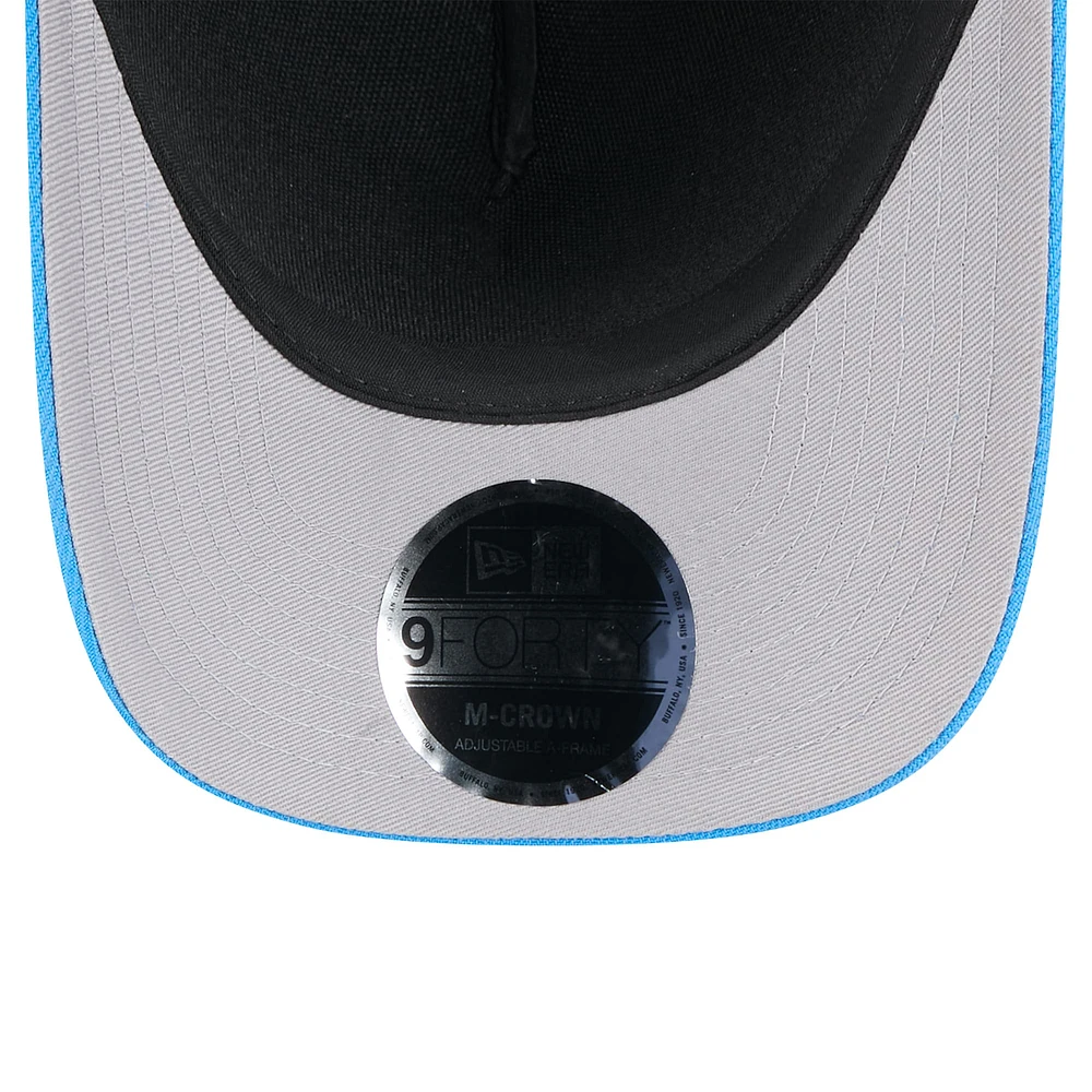 Youth New Era Black/Powder Blue Los Angeles Chargers 2025 NFL Draft 9FORTY A-Frame M-Crown Adjustable Hat