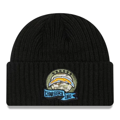 Los Angeles Chargers New Era Youth 2022 Salute To Service Knit Hat - Black