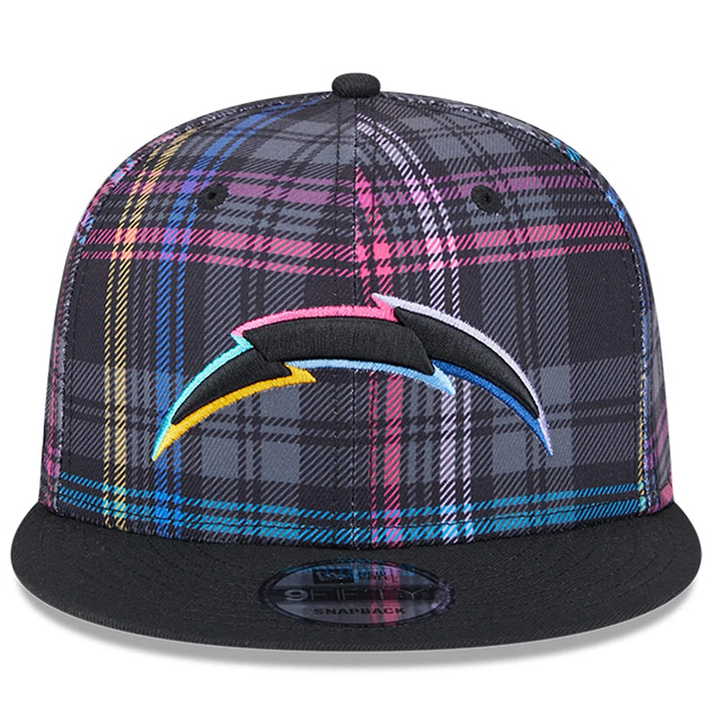 Youth New Era Black Los Angeles Chargers 2024 NFL Crucial Catch 9FIFTY Snapback Hat