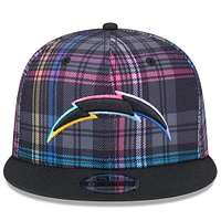 Youth New Era Black Los Angeles Chargers 2024 NFL Crucial Catch 9FIFTY Snapback Hat