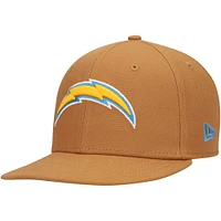 Youth New Era Brown Los Angeles Chargers Color Pack Side Patch 9FIFTY Snapback Hat