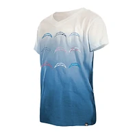 T-shirt à encolure en V ombré et logo Los Angeles Chargers New Era bleu poudré pour jeune