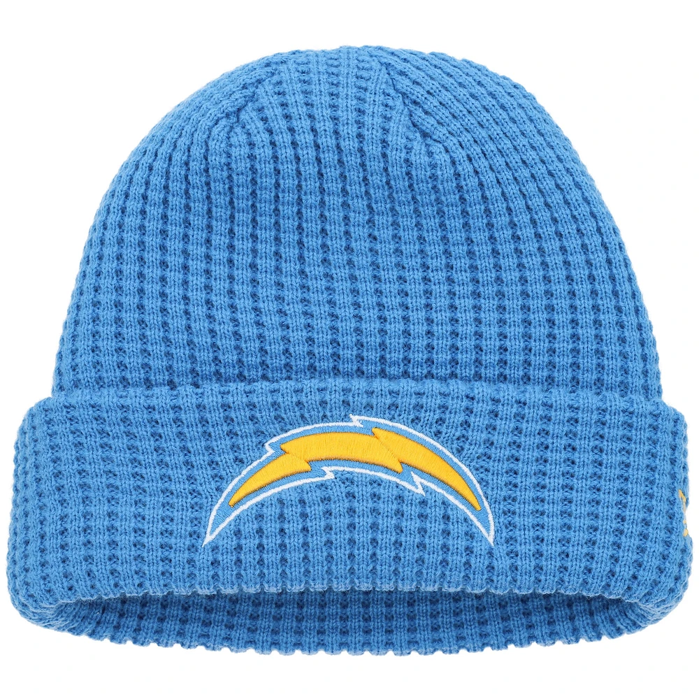 Bonnet en tricot à revers apprêté bleu poudre Los Angeles Chargers New Era pour jeune