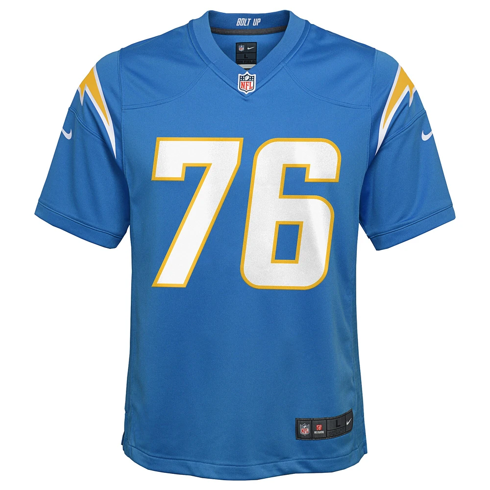 Maillot de match Nike Joe Alt bleu poudre pour jeune des Los Angeles Chargers
