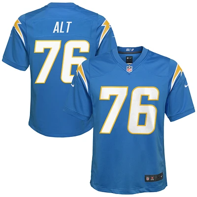 Maillot de match Nike Joe Alt bleu poudre pour jeune des Los Angeles Chargers