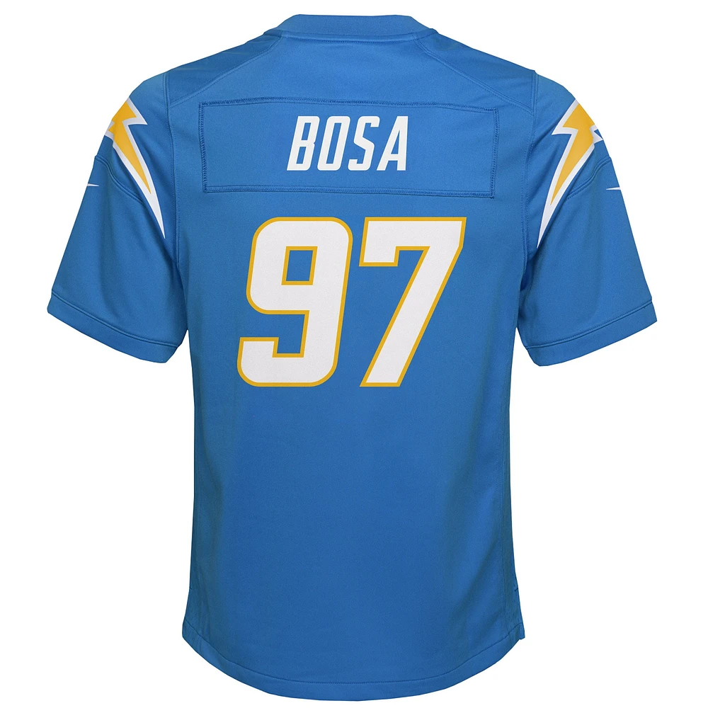 Maillot de match Nike Joey Bosa pour jeunes des Chargers Los Angeles, bleu poudre