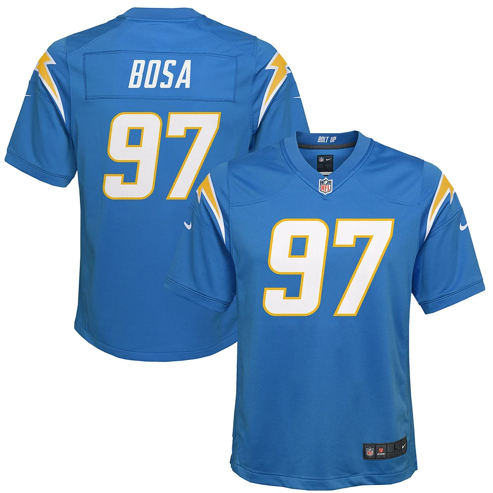 Maillot de match Nike Joey Bosa pour jeunes des Chargers Los Angeles, bleu poudre