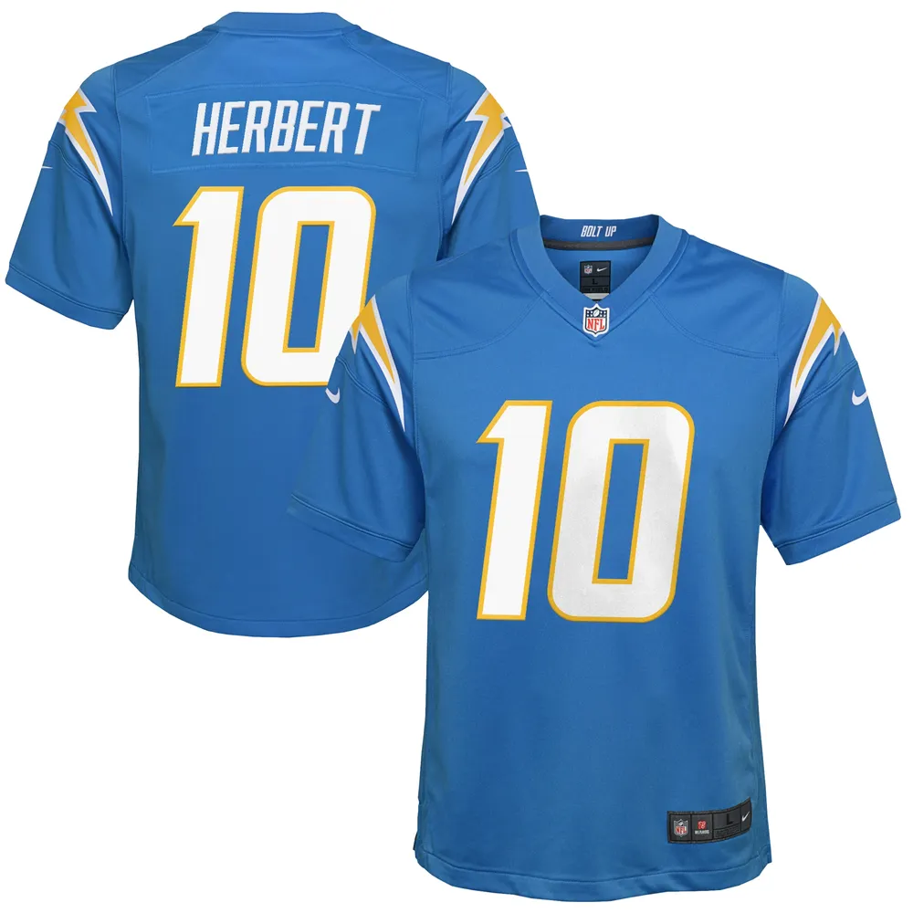 Maillot de match Nike Justin Herbert pour jeunes des Chargers Los Angeles