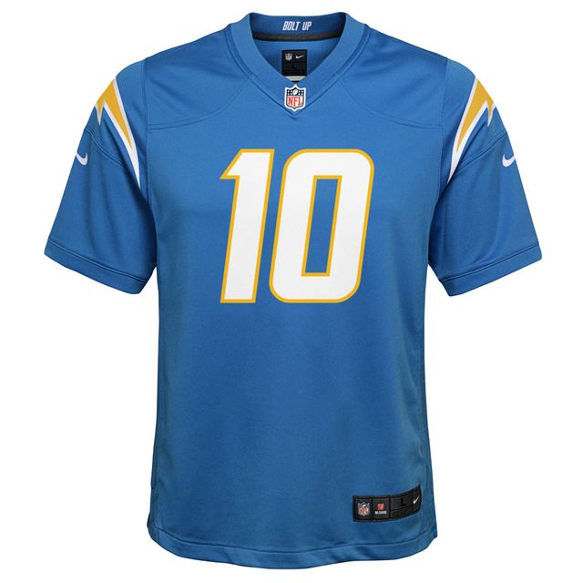 Jeu d'équipe des Chargers de Los Angeles Nike Justin Herbert bleu poudré pour jeune - Maillot