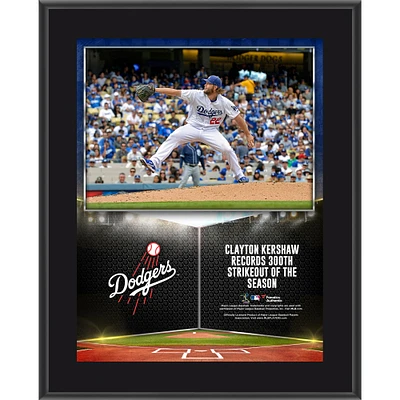 Clayton Kershaw Los Angeles Dodgers 10.5'' x 13'' 300 Strikeouts in a Season Sublimated Plaque