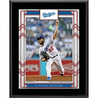 Plaque de nom de joueur sublimée Clayton Kershaw Los Angeles Dodgers 10,5'' x 13''