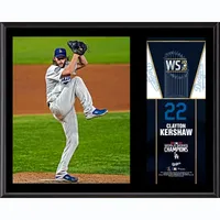 Plaque sublimée des champions de la série mondiale de la MLB 2020 Clayton Kershaw des Dodgers de Los Angeles 12" x 15"