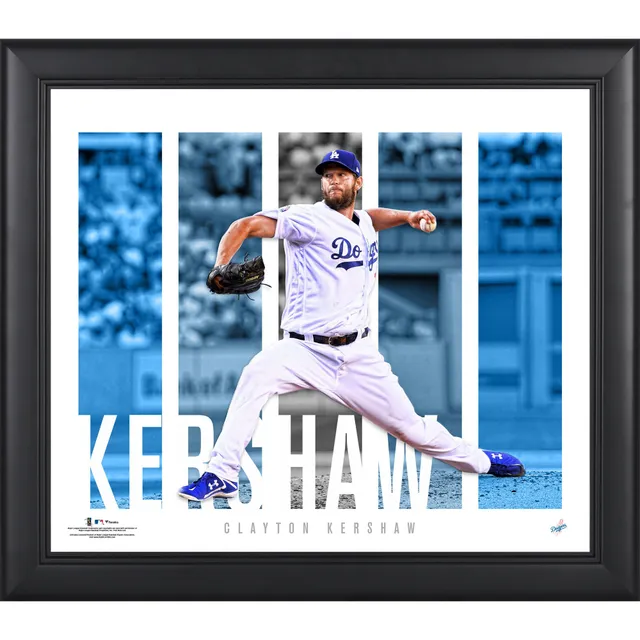 Clayton Kershaw Los Angeles Dodgers Framed 5-Photo Collage with Piece of Game-Used Ball