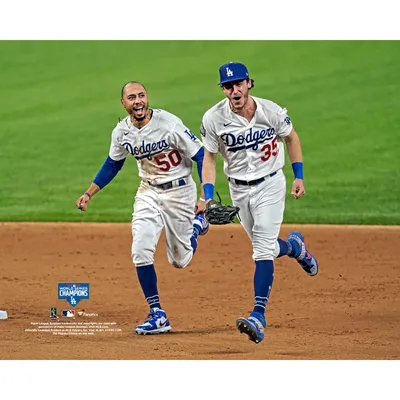 Cody Bellinger and Mookie Betts Los Angeles Dodgers Fanatics Authentic Unsigned 2020 MLB World Series Champions Celebration Photograph