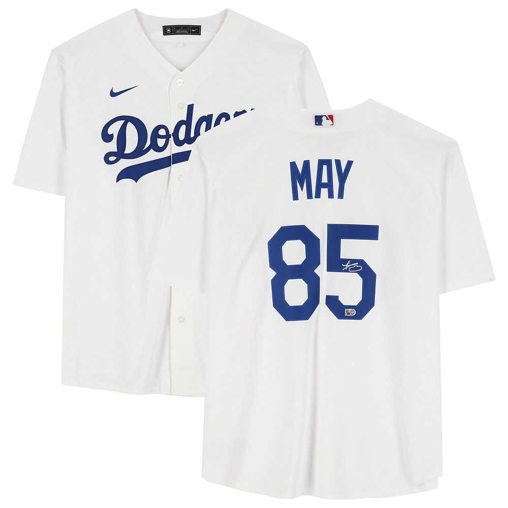 Dustin May Los Angeles Dodgers Autographed White Nike Replica Jersey 