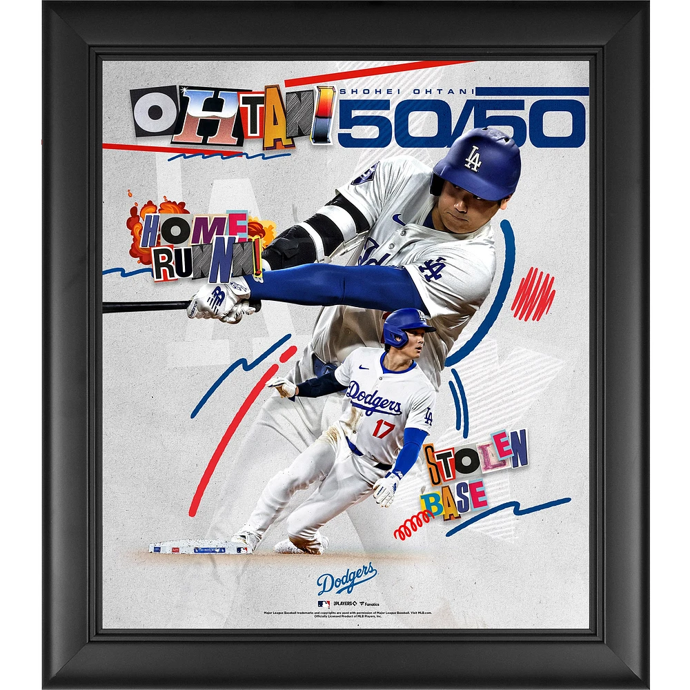 Fanatics Authentic Shohei Ohtani Los Angeles Dodgers 50/50 Club Framed 15" x 17" Collage