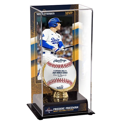 Vitrine de présentation sublimée authentique Freddie Freeman Fanatics des Los Angeles Dodgers Champions de la Série mondiale 2024 MVP avec image