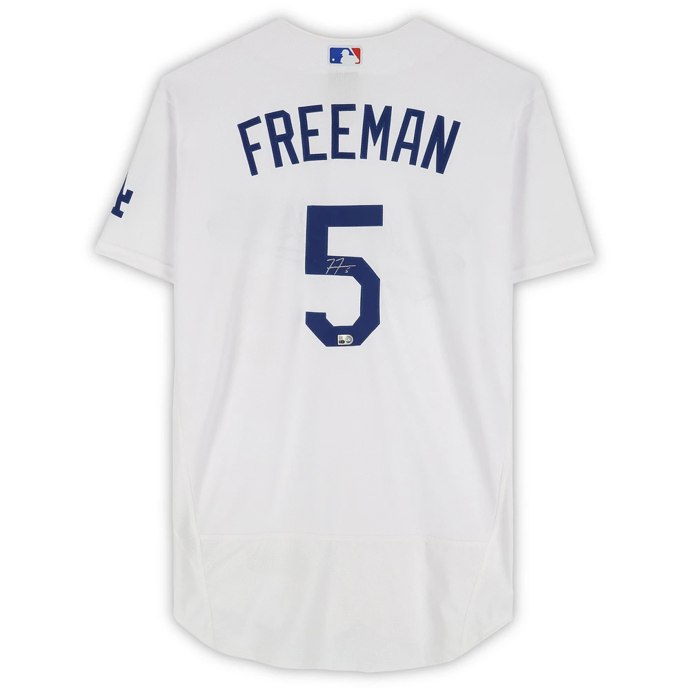 Maillot Nike blanc authentique autographié par Freddie Freeman des Dodgers de Los Angeles
