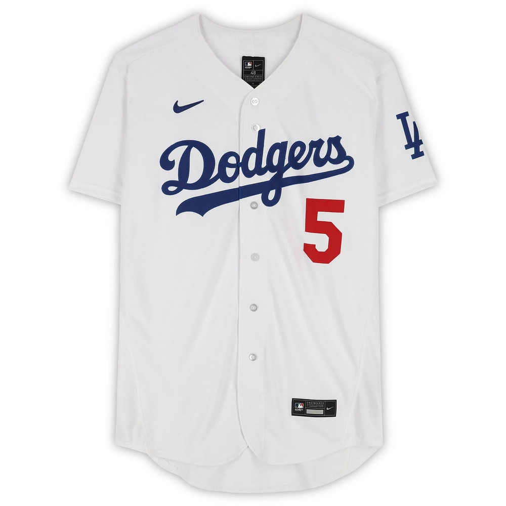 Maillot Nike blanc authentique autographié par Freddie Freeman des Dodgers de Los Angeles