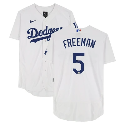 Maillot Nike blanc authentique autographié par Freddie Freeman des Dodgers de Los Angeles