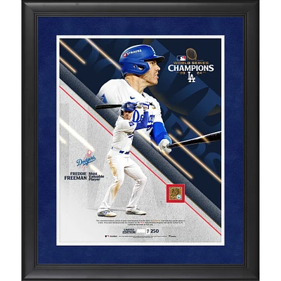 Freddie Freeman Los Angeles Dodgers Fanatics Authentic 2024 World Series Champions Framed 16" x 20" MVP Collage with a Capsule of World Series Game-Used  Dirt - Limited Edition of 250