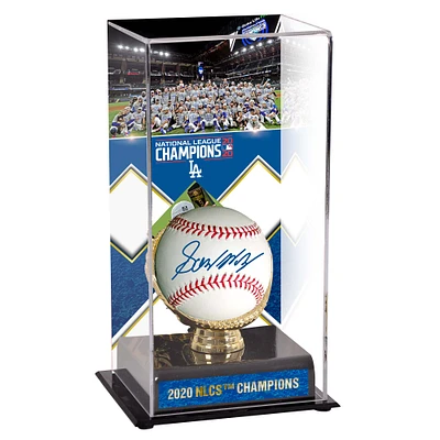 Gavin Lux Los Angeles Dodgers Autographed Baseball and 2020 National League Champions Sublimated Display Case Baseball