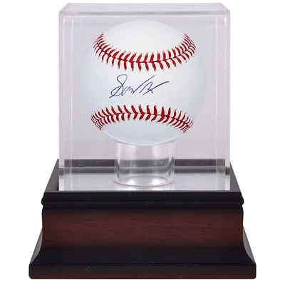 Gavin Lux Los Angeles Dodgers Autographed Baseball & Mahogany Baseball Display Case