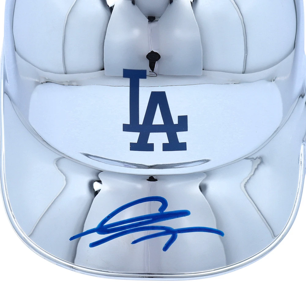 Gavin Lux Los Angeles Dodgers Autographed Chrome Mini Batting Helmet